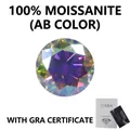 Brilliant 1ct AB color round moissanite loose gemstone accompanied by a GRA certificate - AB Color Moissanite Loose Stone / 10mm (With GRA Certificate)