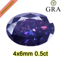 Piedra de moissanite púrpura de corte ovalado 4x6mm 0.5ct para creación de joyas - Forma Ovalada (0.5ct Con Certificado GRA) / 4x6MM / Púrpura Imperial