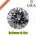 Detailed macro shot of a 0.5ct gray round brilliant cut loose moissanite gemstone - 5mm-0.5ct / Gray