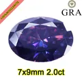 Impresionante moissanita violeta de corte ovalado, gema suelta de 7x9mm 2.0ct para joyas - Forma Ovalada (2ct Con Certificado GRA) / 7X9mm / Púrpura Imperial