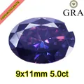 Piedra preciosa de moissanita violeta imperial suelta corte ovalado 5,0ct 9x11mm detalles - 9x11mm