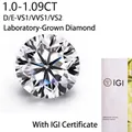 Premium laboratory grown round brilliant cut diamond 1.0-1.09CT with IGI certificate - E Color VS1 Clarity / 1.0-1.09CT (IGI Certified)