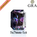 Hochwertiger 5x7mm 1ct Radiant-Schliff königslila Moissanit Edelstein mit VVS1 Reinheit - 5x7mm-1ct / Lila