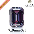 Hochwertige Nahaufnahme von 3ct 7x9mm königlich violettem Smaragdschliff Moissanit - 7x9mm (3ct) / Königsindigo