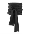 Black linen pirate sash belt for medieval Renaissance Halloween costumes accessory - Belt Only / Black