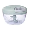 Manual mini garlic chopper with light green lid and clear bowl for ginger and baby food - 500ml / Nordic Green