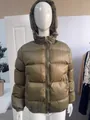 Chaqueta acolchada marrón clásica para hombre con capucha y aislamiento térmico - XS / Tops / Verde Oscuro (Estilo de Cremallera Doble)