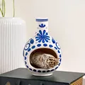 Exquisite blue and white ceramic Palo Santo burner for meditation and yoga decor - Blue Blue and White Pattern / Blue