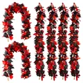 Guirnalda de hojas de arce artificiales rojas y negras de 5,9 pies para Halloween - 36-Head Maple Leaf Vine (1.75m) / Rojo y Negro