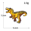 Yellow cartoon dinosaur embroidered patch for clothing DIY 9.2x7.2cm - R3590 Yellow Dinosaur Style / 9.2x7.2cm