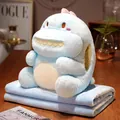 Cute light blue dinosaur 3-in-1 plush pillow with matching blanket for cozy nap - 3-In-1 Pillow Blanket (1x1.7m) / Blue Dinosaur