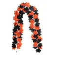 5,9 voet kunstmatige esdoornblad slinger in oranje en zwart voor herfst decoratie - Orange Black (With Lights)