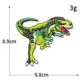 Detailed cartoon dinosaur embroidery patch for kids clothing decoration 8.9x9.8cm - R3589 T-Rex Style / 9.8x8.9cm