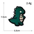 Cute green cartoon dinosaur embroidered iron-on patch for kids clothing decoration - R2927 Green Dinosaur Style / 6.8x7.9cm