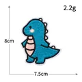 Blue cartoon dinosaur embroidered patch for kids clothing decoration, size 8x7.5cm - R2927 Blue Dinosaur Style / 8x7.5cm