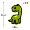 Cute green cartoon dinosaur embroidered patch for kids clothing decoration, 9.3cm height - R2999 Green Dinosaur Style / 6.3x9.3cm