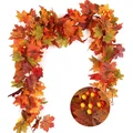 1,8m kunstmatige herfst esdoornblad slinger met bessen voor Thanksgiving decoratie. - Multicolor Style B With Berries