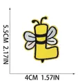 Detailed bee embroidery patch shaped like the letter L with clear size measurements - L