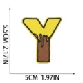 Patch ricamata lettera Y con effetto fusione gialla per decorazione abbigliamento - Lettera Y Miele (X8MF-072-Y)