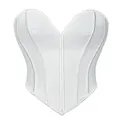 Dettaglio delle stecche verticali e della scollatura a cuore su un top a corsetto bianco elegante - Taglia S / Top / Bianco