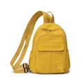 Miniature vibrant yellow waterproof nylon backpack for women with adjustable straps - Yellow