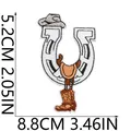 Western cowboy embroidered patch dimensions showing 5.2cm height and 8.8cm width - Western Elements Combo Style (X11BM-095-15)