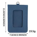 Blue canvas ID badge holder with clear window and precise dimensions for travel - Canvas Card Holder / 11.6x7.6cm / Blue