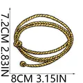 Detailed view of a Western cowboy lasso rope embroidery patch showing dimensions. - Rope Style (X11BM-095-19)
