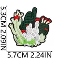 Premium detailed embroidery patch featuring cacti with size markings, 5.7cm x 5.3cm - Cactus Cluster Style (X11BM-115-44)