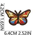 Detailed size measurements for brown butterfly embroidered patch in cm and inches - Brown Butterfly Embroidery Style (X11BM-072-43)