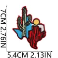 Embroidered cactus patch detail, dimensions 7x5.4cm for jacket decoration - Cactus Sun Stripe Style (X11BM-118-45)