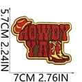 Detailed view of Western cowboy embroidery patch with 7x5.7cm dimensions info - Howdy Y'all Style (X11BM-108-47) / 7cmx5.7cm