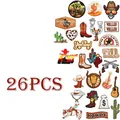 Assorted set of 26 brown western cowboy themed embroidered patches for clothes - 26 Pieces Style B (X11BM-245-YT) / Set of 26