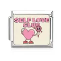 Personalisierbares italienisches Armbandglied aus Edelstahl mit Self Love Club Herz - Self Love Club (MK-3207) / Einzelglied