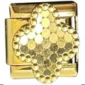 Elegant gold-plated Italian modular charm with a textured four-leaf clover design - Four-leaf Clover Style (MK-3273) / 5 Pieces/Pack / Gold
