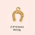 Detailed view of a mini horseshoe-shaped gold stainless steel DIY pendant accessory. - Horseshoe Style (DHS-6741) / Gold