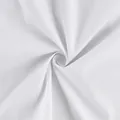 Macro close-up of high-quality white pure cotton fabric showing soft texture and spiral drape - S / Tops / White