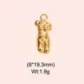 Detailed view of vintage gold stainless steel female body torso pendant for DIY jewelry making. - Body Torso Style (DHS-6746)