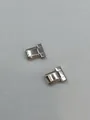Durable silver stainless steel modular watch strap connectors for charm bracelets - 12mm (BD-356) / Silver