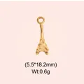 Gold Eiffel Tower charm pendant detail with dimensions 5.5x18.2mm and weight 0.6g - Eiffel Tower Style (DHS-6764) / Gold