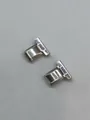 Silver polished stainless steel modular watchband connector link adapter for bracelets - 14mm (BD-357) / Silver