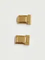 Two gold stainless steel modular bracelet connector links for watch band DIY jewelry - 10mm / Gold
