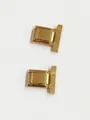 Set of two golden modular bracelet link connectors for watch band jewelry assembly - 14mm / Gold