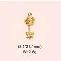 Macro view of a gold stainless steel rattle pendant with weight and size details - Lollipop Style (DHS-6765)