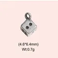 Detailed view of a vintage stainless steel dice pendant including weight and dimensions - Dice Style (DHS-6751)