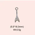 Vintage stainless steel Eiffel Tower charm detail with size and weight specifications - Eiffel Tower Style (DHS-6752)