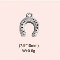 Vintage stainless steel horseshoe charm for DIY jewelry, 7.9x10mm size - Horseshoe Style (DHS-6756)