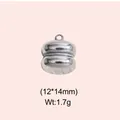 Vintage stainless steel double bead charm pendant for DIY jewelry making (12x14mm) - Double Ball Stacked Style (DHS-6775)