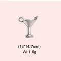 Vintage stainless steel martini cocktail glass pendant charm for DIY jewelry making - Cocktail Glass Style (DHS-6762)