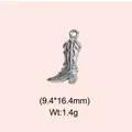 Vintage silver stainless steel cowboy boot pendant charm for DIY jewelry making accessories - Cowboy Boot Style (DHS-6760)
